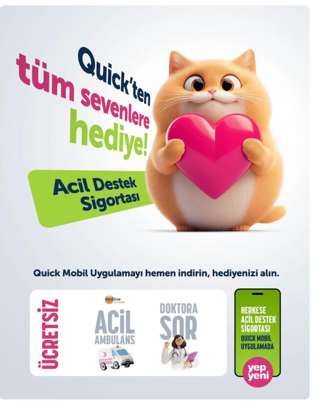 Hediyeye ücretsiz ulaşmak için “Quick Mobil” uygulamasını indirmeniz yeterli.