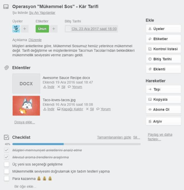 Trello’nun çokça tercih edilmesinin sebebi, pano mantığında çalışan proje sayfaları.