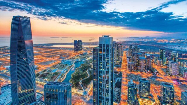Songdo, dünyanın en çevre dostu şehirlerinden biri. Binaların yüzde 40’ı LEED sertifikalı.