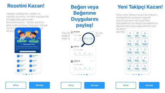 Kategori başlıkları, zaman kazanmanızı ve istediğiniz alandaki haber ve paylaşımları takip etmenizi sağlıyor. 