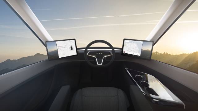 Tesla Semi’nin iç görünümü.