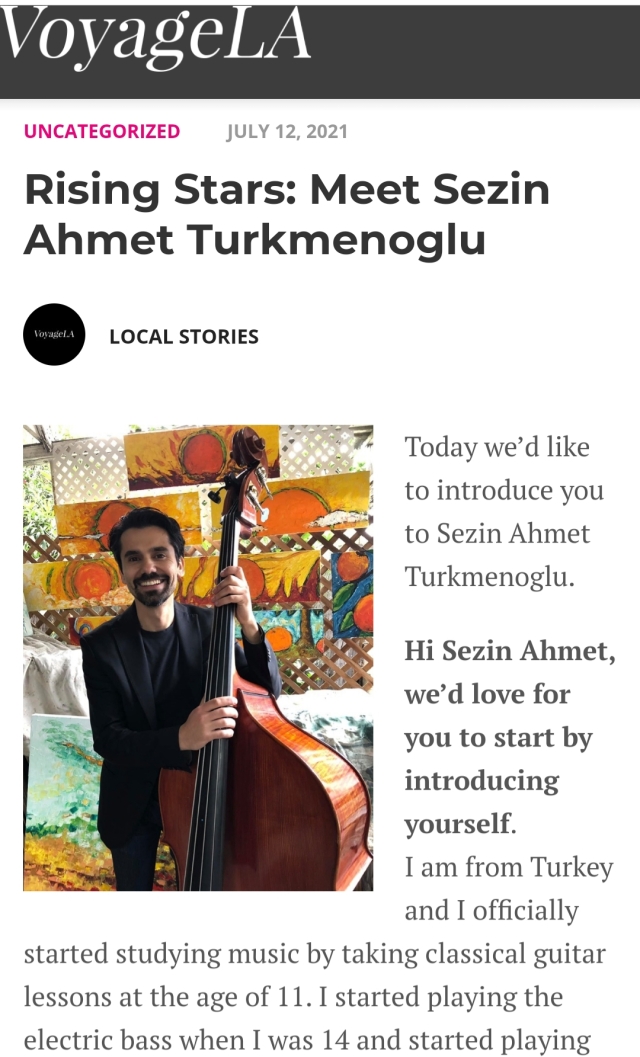 Sezin Ahmet Türkmenoğlu’na ABD’de caz müzik üzerine yayın yapan dergilerde ve web sitelerinde sıkça rastlamak mümkün. 