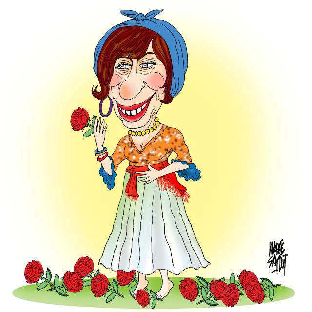 Akdağ Saydut’un kaleminden Ayşen Gruda karikatürü.