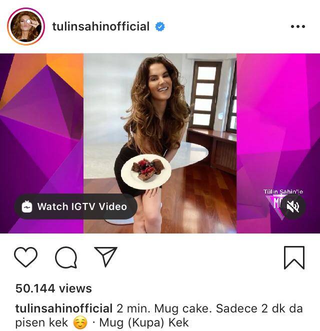 Tülin Şahin'in instagram paylaşımı