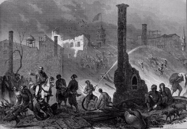 1870 yılına tarihlenen büyük Beyoğlu yangını, Osmanlı İmparatorluğu'nda yangın güvenliği ve yangın sigortası için ilk sebep olmuştur.