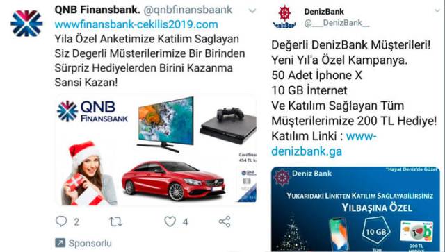 Bankaların resmi sayfası görünümünde sahte sayfalar oluşturuluyor.
