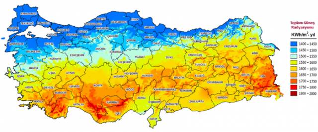 Türkiye dünya üzerinde güneş enerjisini en etkin şekilde kullanabilecek şanslı ülkelerden biri. 