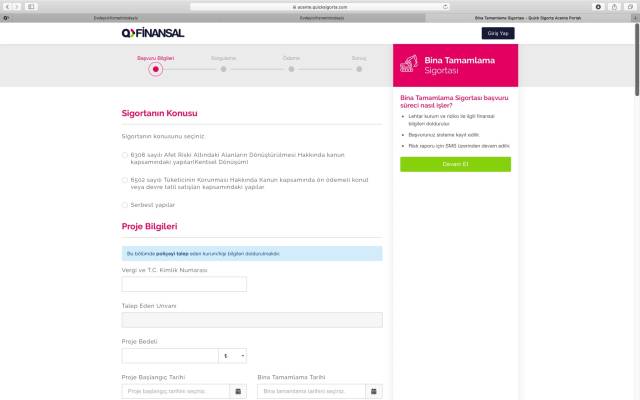 Quick Sigorta'dan Bina Tamamlama Sigortası Nasıl Alınır?