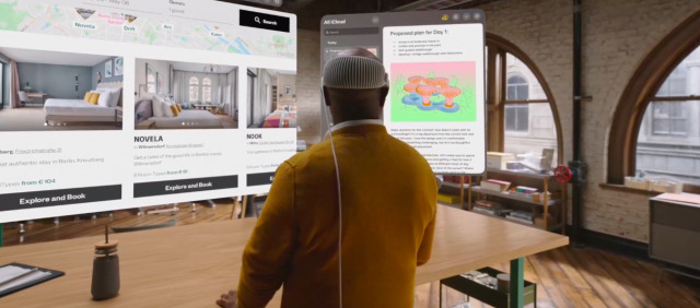 Tüm Apple cihazlarla iCloud ile eşleşen Vision Pro, Mac bilgisayarlara      kablosuz olarak bağlanabiliyor.