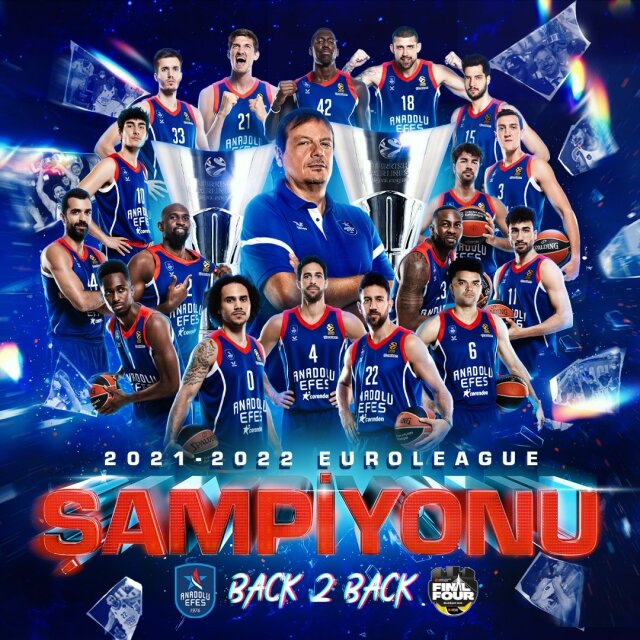 Anadolu Efes, Euroleague şampiyonu oldu. 