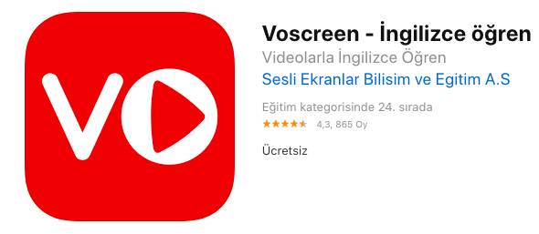 Voscreen, geliştirdiği dilbilimsel algoritmalarla kısa video kesitleri üzerinden İngilizce öğrenme sürecini kişiselleştiren bir girişim.