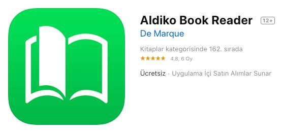 Aldiko, PDF ve Epub olmak üzere birçok elektronik kitap formatını destekliyor.