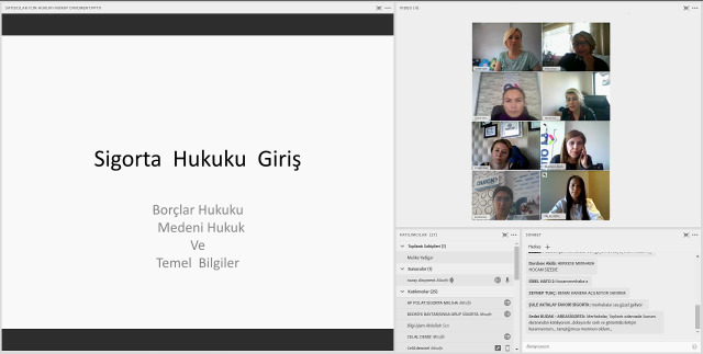 "Sigorta Hukuku Giriş" dersinden bir görüntü