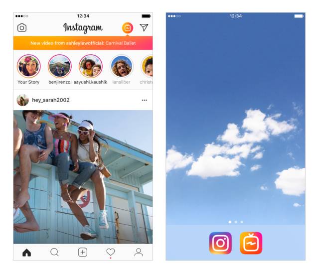 Kullanabilmek için IGTV uygulaması indirilmeli.