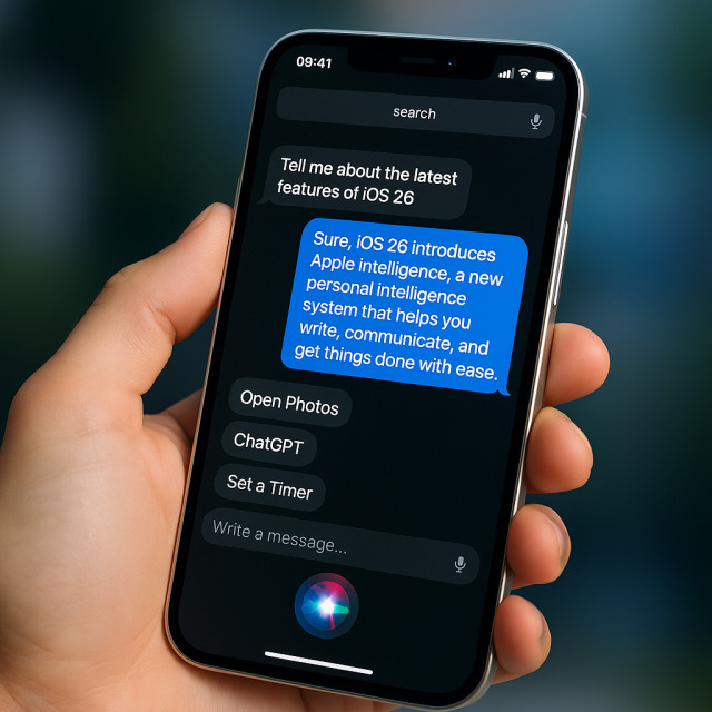 iOS 26 ile Siri desteği gelişti, ChatGPT entegre edildi.